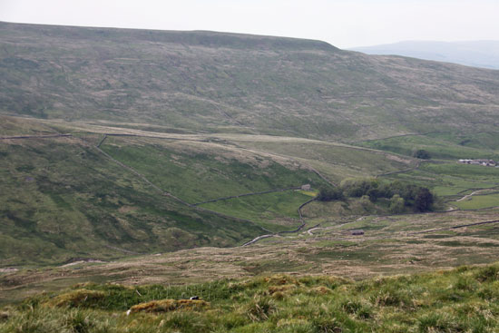 Oightershaw Road high up in the moors Yorkshire dales