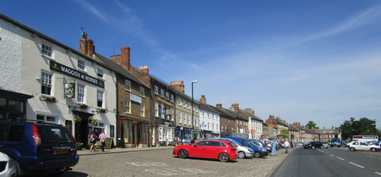 Bedale town centre with shops and amenities